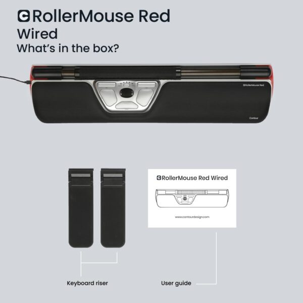 Contour Design RollerMouse Red– Ergonomic Mouse with Memory Foam Palm Support | Ideal for RSI and Carpal Tunnel | Mac & PC Compatible | Ambidextrous Wired Mouse for PC, Mac & Laptop  